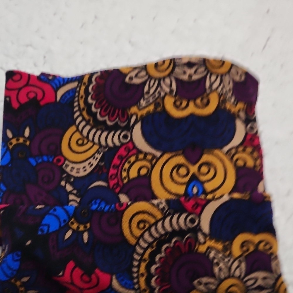 LuLaRoe Blue Red Embellished Pencil Midi Skirt - Picture 9 of 9